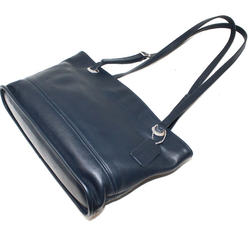 Coach Tote Style 4243 in NAVY BLUE Glove-Tanned Leather, Slim Top-Handle Bag